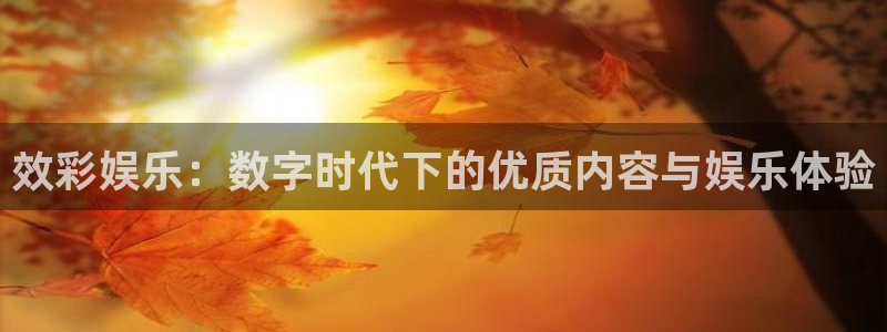 色七七影院久色桃花：效彩娱乐：数字时代下的优质内容与娱乐体验